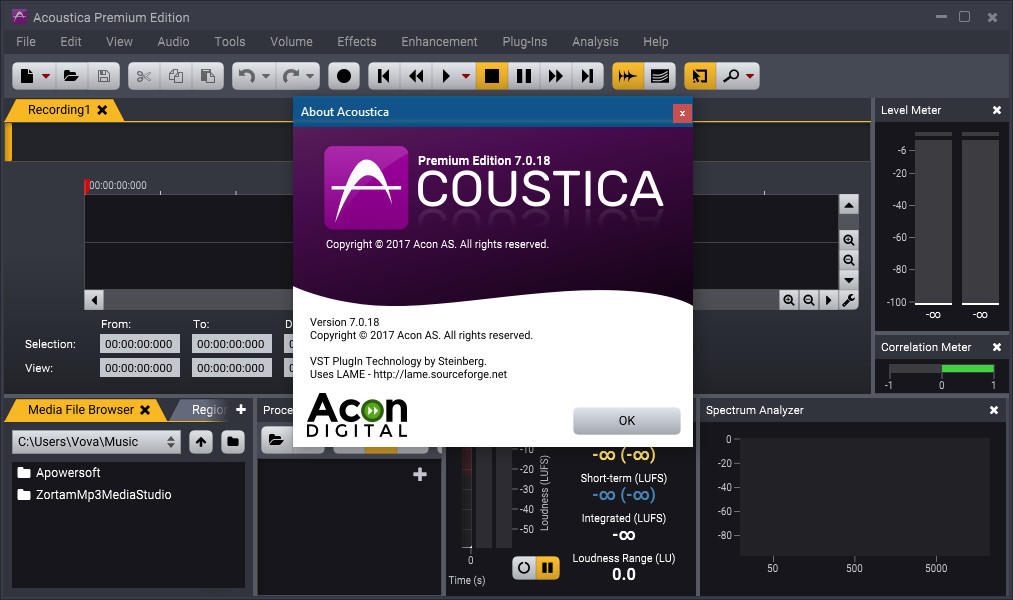 Acoustica Premium Edition 7.5.5 instal the last version for iphone