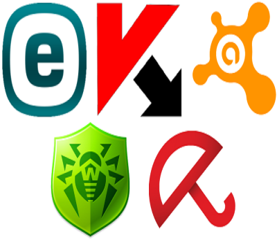   ESET NOD32, Kaspersky, Avast, Dr.Web, Avira ( 13  2014 )